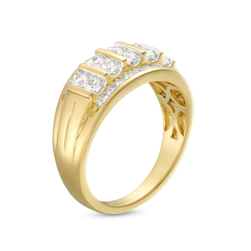 Main Image 3 of 1 CT. T.W. Diamond Double Row Columns Ring in 10K Gold