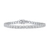 Thumbnail Image 1 of Men's 5.0mm White Lab-Created Sapphire Tennis Bracelet in Sterling Silver - 8.5"