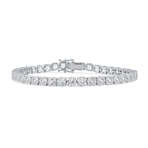 5.0mm White Lab-Created Sapphire Tennis Bracelet in Sterling Silver - 8.5"