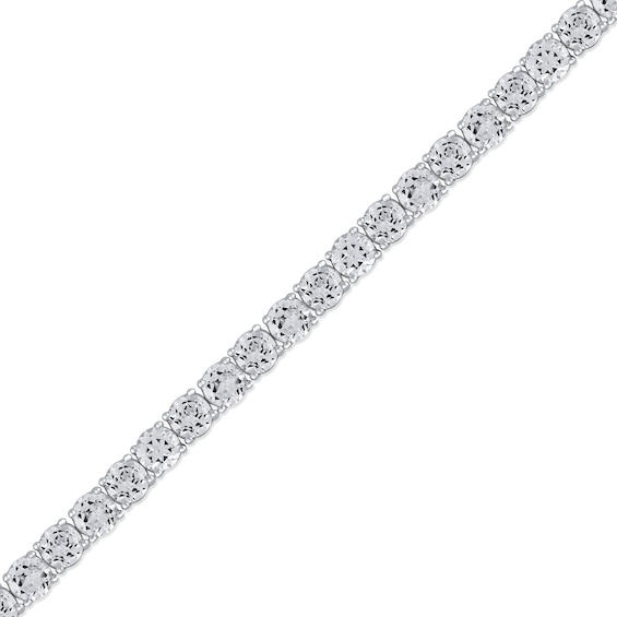 5.0mm White Lab-Created Sapphire Tennis Bracelet in Sterling Silver - 8.5"