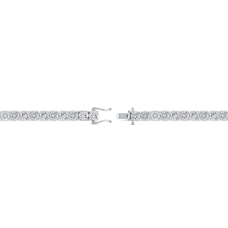 Main Image 3 of Men's 5.0mm White Lab-Created Sapphire Tennis Bracelet in Sterling Silver - 8.5"