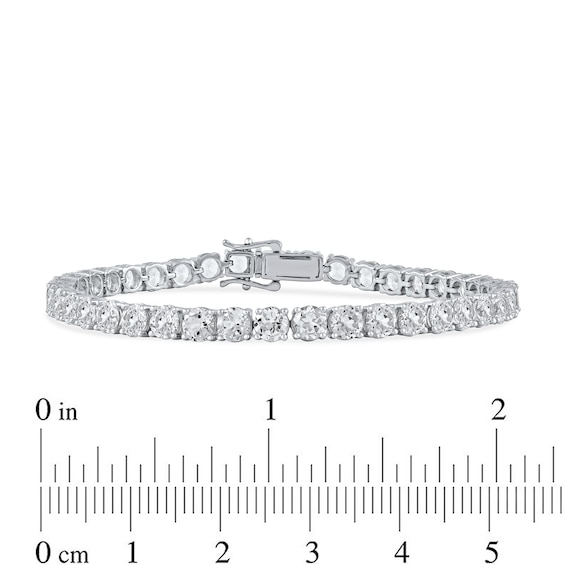 5.0mm White Lab-Created Sapphire Tennis Bracelet in Sterling Silver - 8.5"