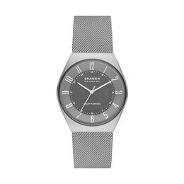 Men's Skagen Grenen Solar Powered Gunmetal Grey Mesh Watch with Grey Dial (Model: SKW6836)