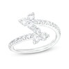 Thumbnail Image 1 of 3/4 CT. T.W. Certified Lab-Grown Diamond Trio Bypass Ring in 14K White Gold (F/SI2)
