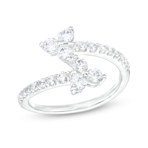 3/4 CT. T.w. Certified Lab-Grown Diamond Trio Bypass Ring in 14K White Gold (F/Si2)