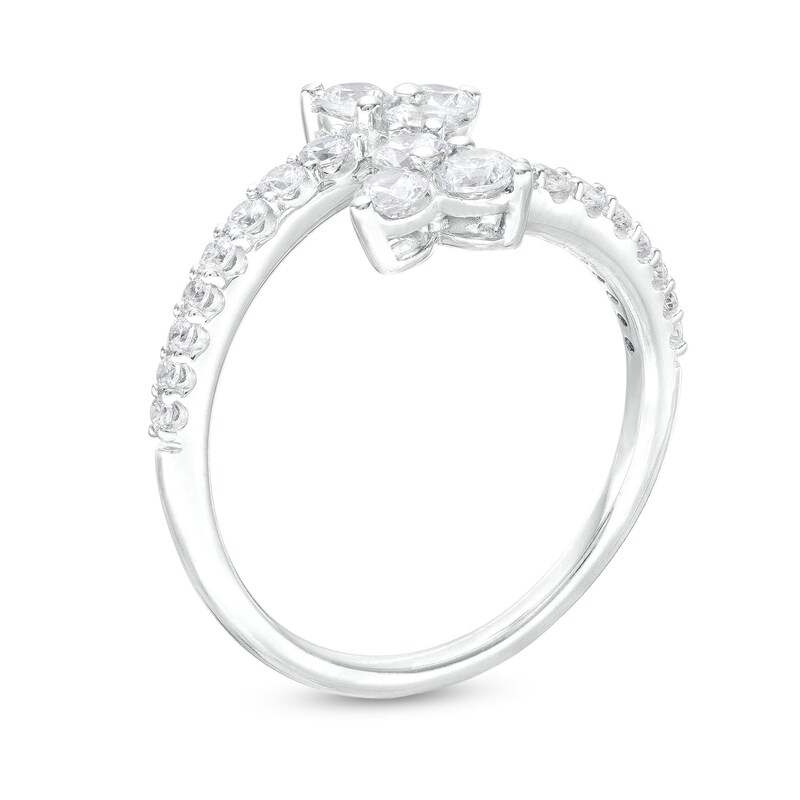Main Image 3 of 3/4 CT. T.W. Certified Lab-Grown Diamond Trio Bypass Ring in 14K White Gold (F/SI2)