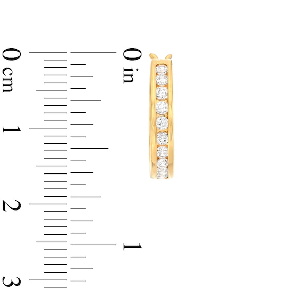1/2 CT. T.w. Certified Lab-Grown Diamond Ten Stone Hoop Earrings in 14K Gold (F/Si2)