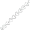 Thumbnail Image 1 of 1/5 CT. T.W. Diamond Heart Link Line Bracelet in Sterling Silver – 7.25"