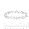 Thumbnail Image 4 of 1/5 CT. T.W. Diamond Heart Link Line Bracelet in Sterling Silver – 7.25"