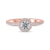 Thumbnail Image 0 of Certified Lab-Created Diamond Center Stone 3/4 CT. T.W. Frame Engagement Ring in 14K Rose Gold (F/VS2)
