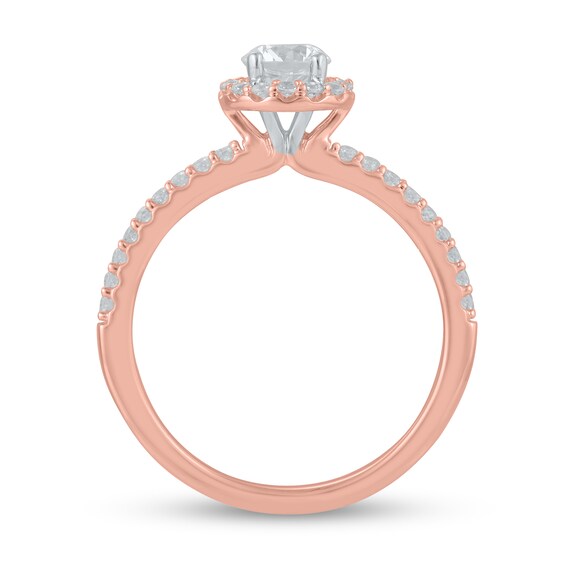 Certified Lab-Grown Diamond Center Stone 3/4 CT. T.w. Frame Engagement Ring in 14K Rose Gold (F/Vs2)