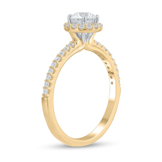 Certified Lab-Grown Diamond Center Stone 3/4 CT. T.w. Frame Engagement Ring in 14K Gold (F/Vs2)
