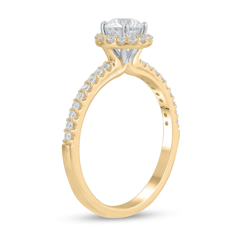 Main Image 2 of Certified Lab-Grown Diamond Center Stone 3/4 CT. T.W. Frame Engagement Ring in 14K Gold (F/VS2)