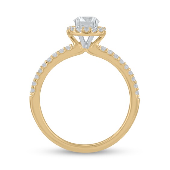 Certified Lab-Grown Diamond Center Stone 3/4 CT. T.w. Frame Engagement Ring in 14K Gold (F/Vs2)