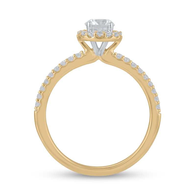 Main Image 3 of Certified Lab-Grown Diamond Center Stone 3/4 CT. T.W. Frame Engagement Ring in 14K Gold (F/VS2)