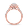 Thumbnail Image 3 of Certified Oval Lab-Grown Diamond Center Stone 1-1/2 CT. T.W. Double Frame Engagement Ring in 14K Rose Gold (F/VS2)