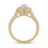 Thumbnail Image 3 of Certified Oval Lab-Grown Diamond Center Stone 1-1/2 CT. T.W. Double Frame Engagement Ring in 14K Gold (F/VS2)