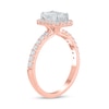 Thumbnail Image 2 of Certified Emerald-Cut Lab-Grown Diamond Center Stone 1-1/2 CT. T.W. Frame Engagement Ring in 14K Rose Gold (F/VS2)
