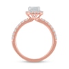 Thumbnail Image 3 of Certified Emerald-Cut Lab-Grown Diamond Center Stone 1-1/2 CT. T.W. Frame Engagement Ring in 14K Rose Gold (F/VS2)