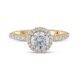 Certified Lab-Grown Diamond Center Stone 1-1/2 CT. T.W. Frame Engagement Ring in 14K Gold (F/VS2)