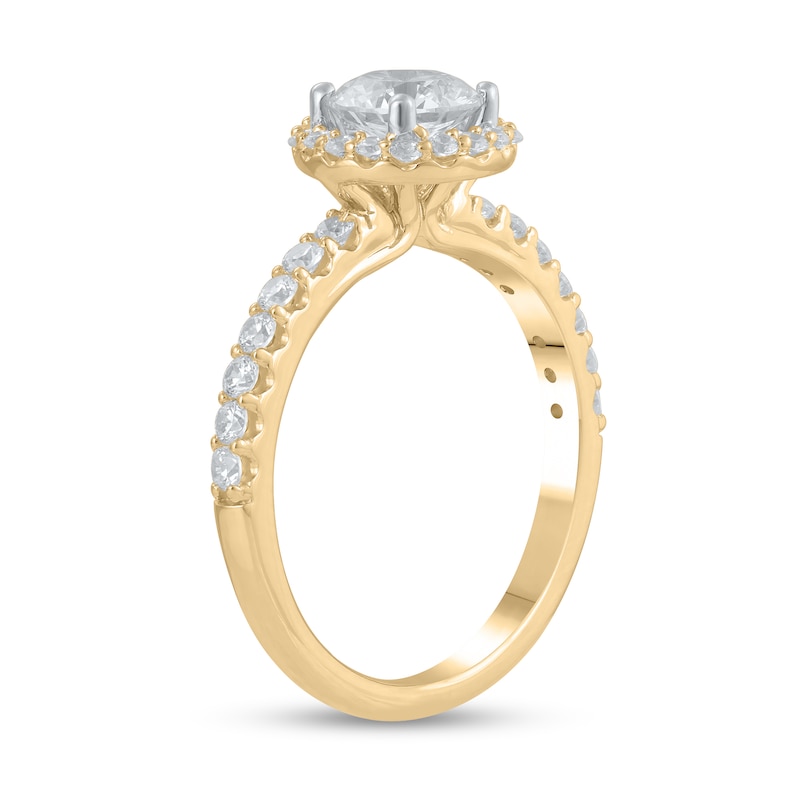 Main Image 2 of Certified Lab-Grown Diamond Center Stone 1-1/2 CT. T.W. Frame Engagement Ring in 14K Gold (F/VS2)