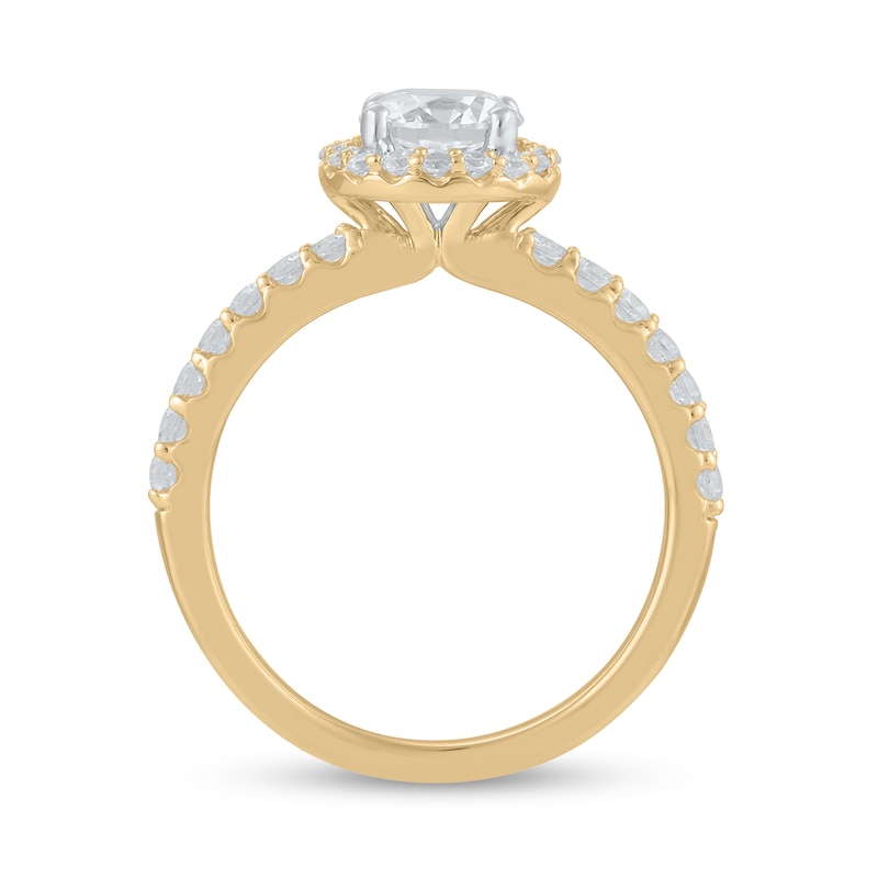 Main Image 3 of Certified Lab-Grown Diamond Center Stone 1-1/2 CT. T.W. Frame Engagement Ring in 14K Gold (F/VS2)