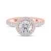 Thumbnail Image 0 of Certified Lab-Created Diamond Center Stone 2-1/4 CT. T.W. Frame Engagement Ring in 14K Rose Gold (F/VS2)