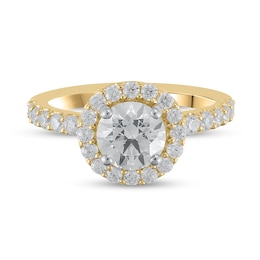 Certified Lab-Grown Diamond Center Stone 2-1/4 CT. T.W. Frame Engagement Ring in 14K Gold (F/VS2)