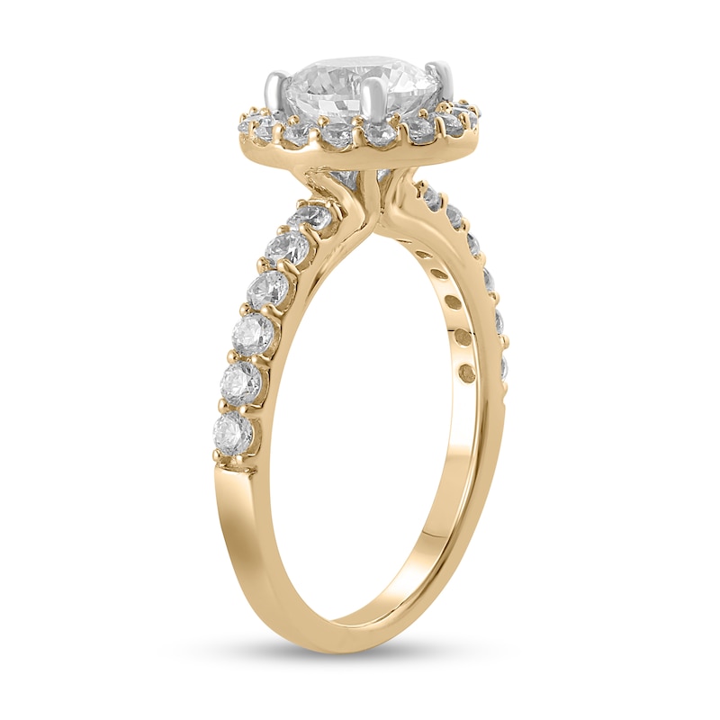 Main Image 2 of Certified Lab-Grown Diamond Center Stone 2-1/4 CT. T.W. Frame Engagement Ring in 14K Gold (F/VS2)