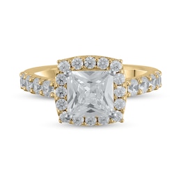 Certified Princess-Cut Lab-Grown Diamond Center Stone 2-1/2 CT. T.W. Frame Engagement Ring in 14K Gold (F/VS2)