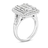 Thumbnail Image 2 of 2-1/2 CT. T.W. Emerald-Shaped Multi-Diamond Frame Engagement Ring in 14K White Gold