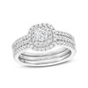 Thumbnail Image 1 of 1 CT. T.W. Diamond Double Frame Multi-Row Bridal Set in 10K White Gold