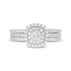 Thumbnail Image 4 of 1 CT. T.W. Diamond Double Frame Multi-Row Bridal Set in 10K White Gold