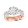 Thumbnail Image 1 of 1 CT. T.W. Diamond Double Frame Multi-Row Bridal Set in 10K Rose Gold