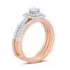 Thumbnail Image 3 of 1 CT. T.W. Diamond Double Frame Multi-Row Bridal Set in 10K Rose Gold