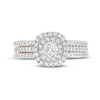 Thumbnail Image 4 of 1 CT. T.W. Diamond Double Frame Multi-Row Bridal Set in 10K Rose Gold