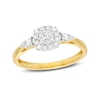 Thumbnail Image 1 of 1/2 CT. T.W. Diamond Cushion-Shaped Frame Leaf-Sides Engagement Ring in 10K Gold (J/I3)