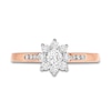 Thumbnail Image 4 of 1/2 CT. T.W. Diamond Sunburst Channel-Set Shank Engagement Ring in 10K Rose Gold (J/I3)