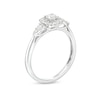 Thumbnail Image 2 of 1/2 CT. T.W. Diamond Cushion-Shaped Frame Leaf-Sides Engagement Ring in 10K White Gold (J/I3)