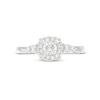 Thumbnail Image 3 of 1/2 CT. T.W. Diamond Cushion-Shaped Frame Leaf-Sides Engagement Ring in 10K White Gold (J/I3)