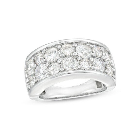 3-1/4 CT. T.w. Diamond Alternating Double-Row Anniversary Band in 10K White Gold