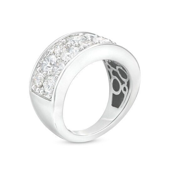 3-1/4 CT. T.w. Diamond Alternating Double-Row Anniversary Band in 10K White Gold