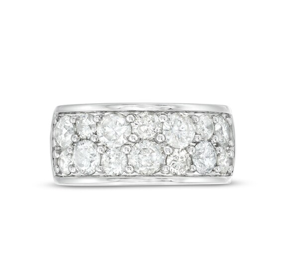 3-1/4 CT. T.w. Diamond Alternating Double-Row Anniversary Band in 10K White Gold
