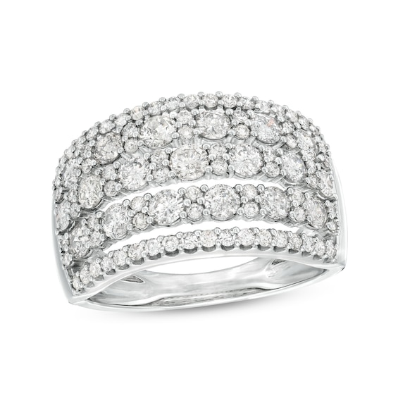 1-3/4 CT. T.w. Diamond Multi-Row Split Shank Anniversary Band in 10K White Gold
