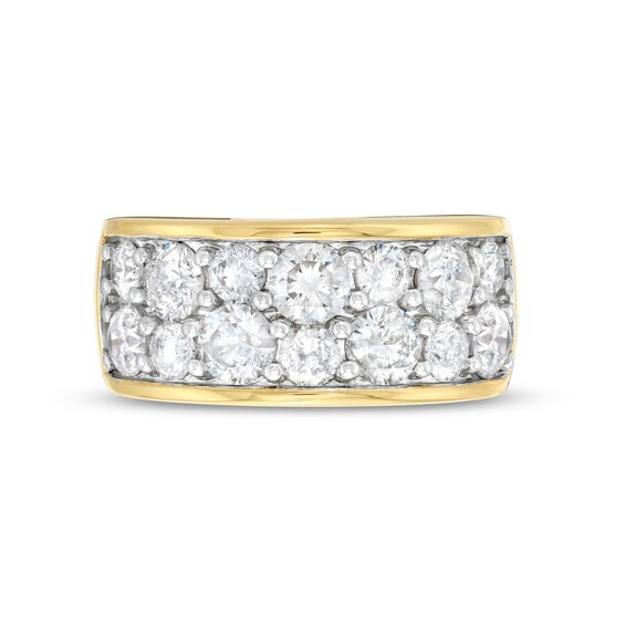 3-1/4 CT. T.w. Diamond Alternating Double-Row Anniversary Band in 10K Gold