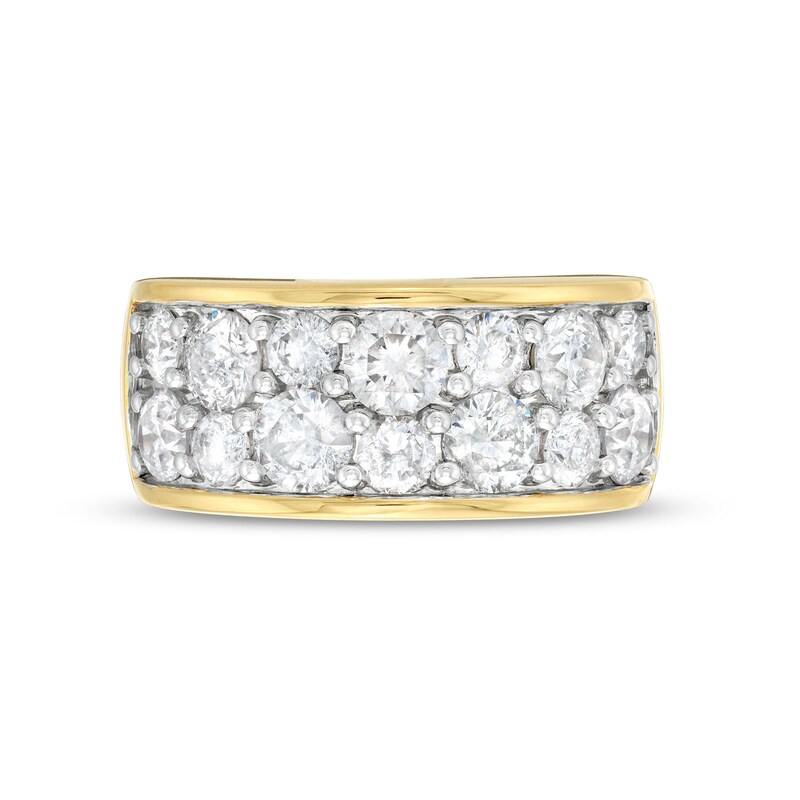 3-1/4 CT. T.W. Diamond Alternating Double-Row Anniversary Band in 10K Gold