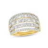 Thumbnail Image 1 of 1-3/4 CT. T.W. Diamond Multi-Row Split Shank Anniversary Band in 10K Gold