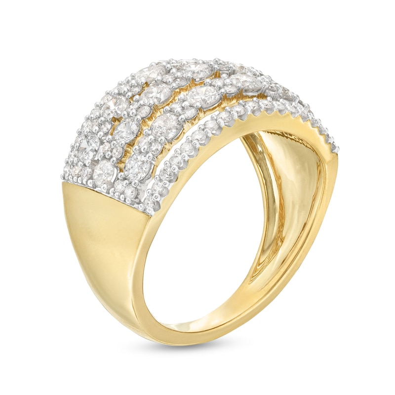 Main Image 3 of 1-3/4 CT. T.W. Diamond Multi-Row Split Shank Anniversary Band in 10K Gold