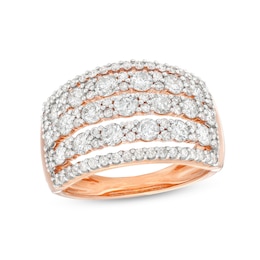 1-3/4 CT. T.W. Diamond Multi-Row Split Shank Anniversary Band in 10K Rose Gold