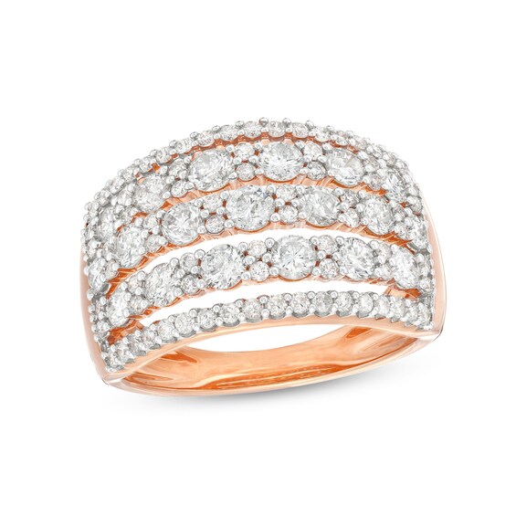 1-3/4 CT. T.w. Diamond Multi-Row Split Shank Anniversary Band in 10K Rose Gold